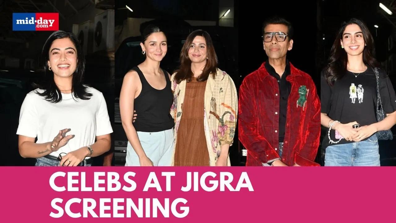 Alia Bhatt, Vedang Raina, Karan Johar & others attend the Jigra screening