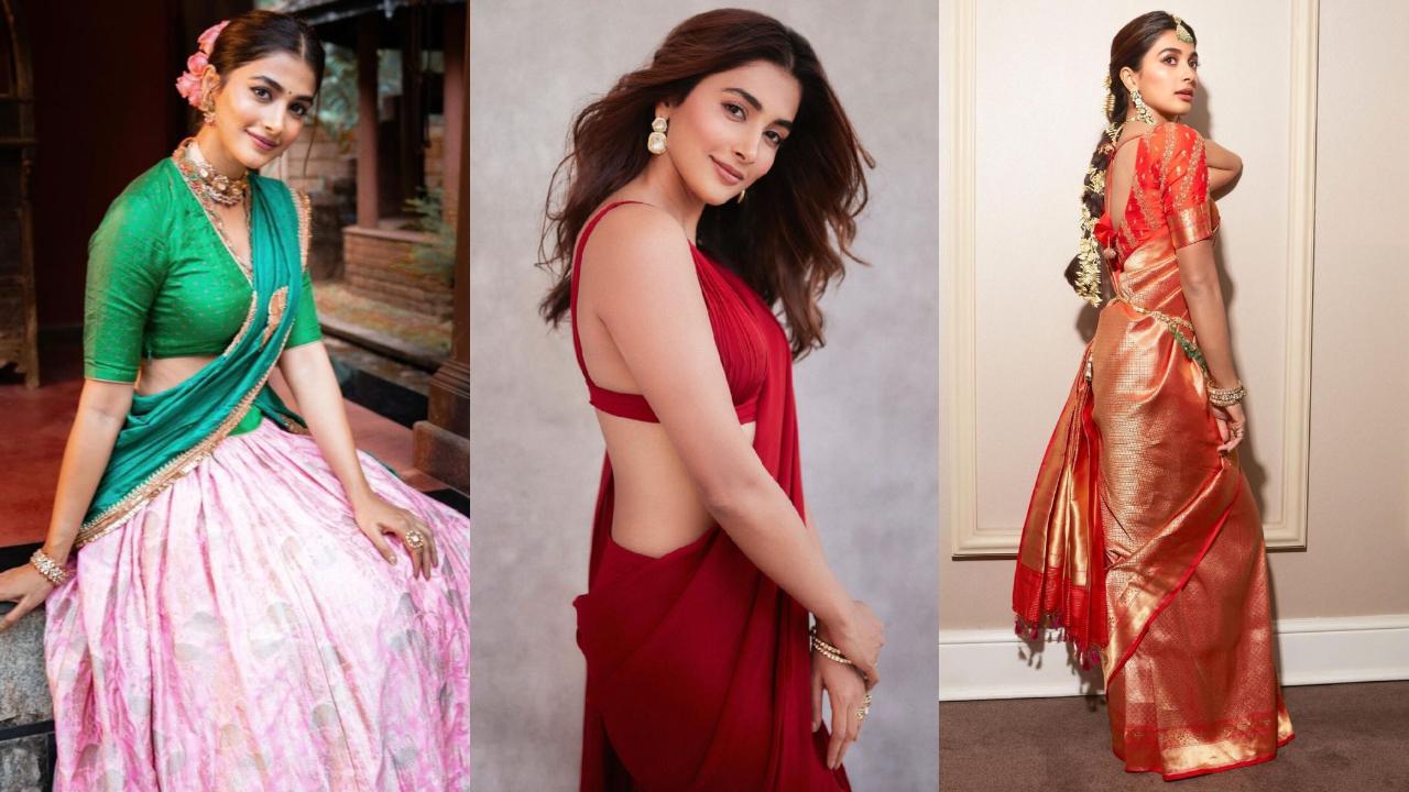 In Pics: 7 times Pooja Hegde gave saree goals